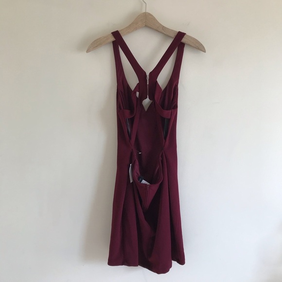 NWT B. Darlin Maroon Strappy Sheath Mini Dress - Picture 6 of 8